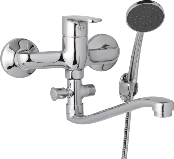 JB Sanitary Nástěnná umyvadlová a sprchová baterie TIRA, rozteč 150 mm s příslušenstvím, S ramínko 300 mm D10 36 41