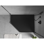 MEXEN - Flow pětiboká sprchová vanička slim pravá 100 x 80, černá mat 46P708010R