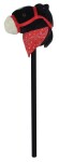 Plyšový kůň na tyči se zvukem 80 cm - černý