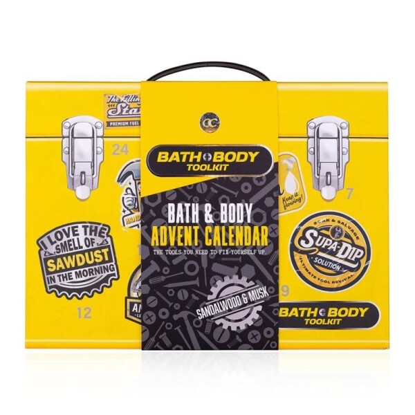 Adventní kalendář BATH &amp; BODY TOOLKIT v dárkové krabici na nářadí