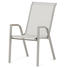 Zahradní židle, kov, síťovina, béžová, AZC-S1048 CRM