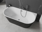 MEXEN - OVAL volně stojící vana 180x80, bílá/černá bez krytky přepadu a zátky 52671808075-SS