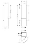 HANSGROHE - Xelu Q Vysoká skříňka 40x165x35 cm, 2 dvířka, panty vlevo, matná šedá/matná bílá 54136700