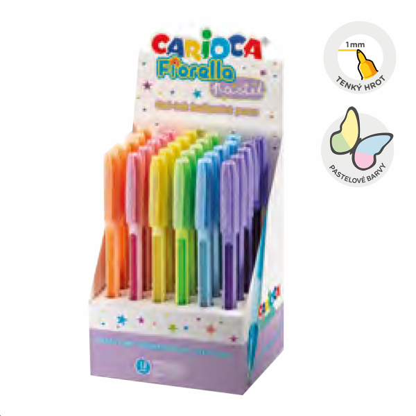 Carioca gelové pero Fiorella - Pastel, 30 ks, displej, mix barev - 30ks
