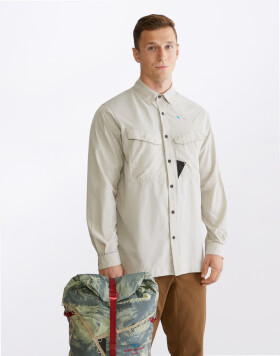 Klättermusen Syn LS Shirt M's 117 Silver Creme M