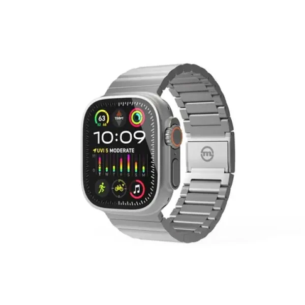 Mobile Origin Watch Titanium Band řemínek pro Apple Watch 49mm/46mm/45mm/44mm stříbrná (AWTB-TITAN-SLV)