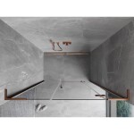 MEXEN/S - Mist-H L sprchové dveře křídlové pravé 125, transparent, měď kartáčovaná 8A5L-125-001-65-00-P