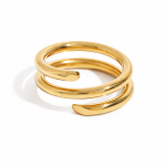 ELENYS Layers Flow – pozlacený prsten 18K žluté zlato Velikost: 10 (EU: 61-63)