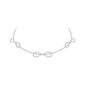 Choker náhrdelník Carlita - mašle, Stříbrná 40 cm + 5 cm (prodloužení)