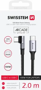 SWISSTEN Datový kabel pro notebooky USB-C - USBC 2m černá / 100W (71506560)
