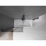 MEXEN/S - Velar L dvoukřídlá posuvná vanová zástěna 90 x 150, grafit, černá 896-090-003-41-70