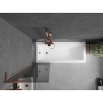 MEXEN/S - Next L vanová zástěna FIX 50 x 150, grafit, růžové zlato 895-050-000-03-40-60