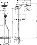 HANSGROHE - Crometta Sprchový set S 240 Showerpipe s termostatem, EcoSmart 9 l/min, chrom 27268000