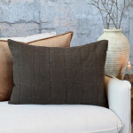 Chic Antique Prošívaný povlak na polštář Aix Mocca 40 × 60 cm, hnědá barva, textil