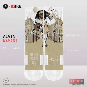 Pánské ponožky New Orleans Saints NFL Alvin Kamara Strideline Premium NFLPA Crew