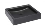 SANELA - Nerezová umyvadla Umyvadlo na desku, 40x35 cm, bez přepadu, matná černá SLUN 73AV