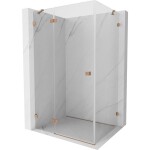 MEXEN/S - Lunar sprchový kout dveře křídlové levá 80 x 90, transparent, měď kartáčovaná 834-080-090-65-00-L