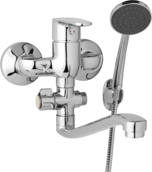 JB Sanitary Nástěnná umyvadlová a sprchová baterie TIRA, rozteč 100 mm, otočný přepínač, s příslušenstvím, S ramínko 250 mm D10 32 21