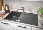 GROHE - Dřezy Kompozitní dřez K500 s automatickým odtokem, 860x500 mm, granitová šedá 31644AT0