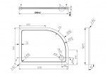 OLSEN SPA - Asymetrická čtvrtkruhová sprchová vanička VENETS - Rozměr A - 120 cm, Rozměr B - 90 cm, Způsob provedení - Levá VANKASCTVR9012L