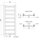 MEXEN - Bolt otopný žebřík/radiátor 1000 x 400 mm, 228 W, bílá W126-1000-400-00-20