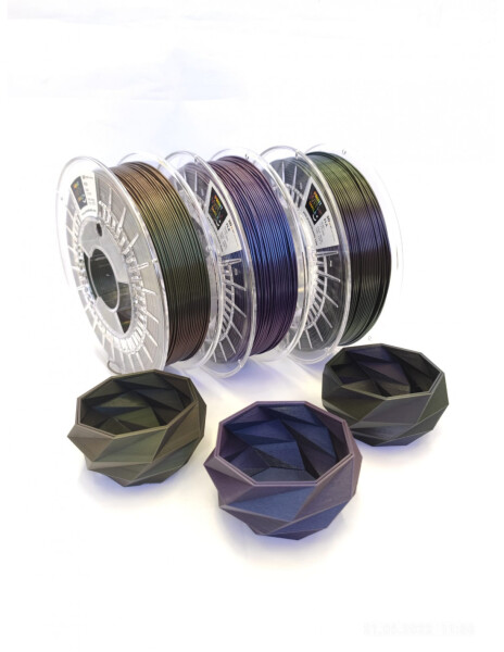 PLA filament BICOLOR METALLIC PLA 1,75 mm VIOLET SPARKLE Print With Smile 0,75 kg