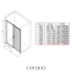 CERANO - Sprchové posuvné dveře Varone LINE L/P - 6 mm - černá matná, mléčné sklo - 160x195 CER-663055
