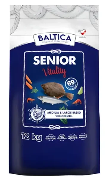 BALTICA Excellent Senior baltské ryby 12 kg / Granule pro psy / střední a velká plemena / bez obilovin