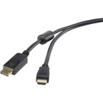 Digitus kabelový adaptér DisplayPort DP - HDMI typu A M - M 1.0 m / s blokováním DP 1.2 HDMI 2.0 / 4K / 60Hz / CE / bl (AK-340303-010-S)