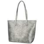 Trendy dámská koženková kabelka na rameno Serafina, stříbrná