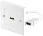 Goobay 51722 bílá / Nástěnná zásuvka HDMI / pozlacené kontakty / 4K 60Hz / kabel 18 cm (51722)