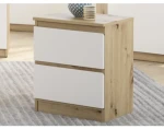 Skříňka/noční stolek Carlos 40 cm, dub artisan/bílá, 2 zásuvky