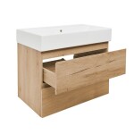 Koupelnová skříňka 2 zásuvková s umyvadlem SAT B-Way 79x50x45 cm dub mat BWAY280OAKU2BI BWAY280OAKU2BI