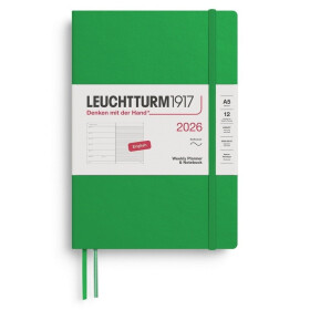 Weekly Planner & Notebook 2026 Medium (A5) Spring Leaf