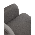 Židle jídelní, taštičkové pružiny v sedáku, 180° otočný mechanismus, šedá voděodolná látka, černý kov