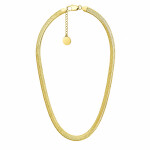 Ocelový náhrdelník Monica Gold 5 mm plochý had, chirurgická ocel, Zlatá 45 cm + 5 cm (prodloužení)