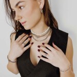 Perlový choker náhrdelník Antonella - chirurgická ocel, řiční perla, Stříbrná 36 cm + 5 cm (prodloužení)