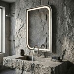 REA - Zrcadlo LED ZONE 70x50 BRUSH NICKEL HOM-00305