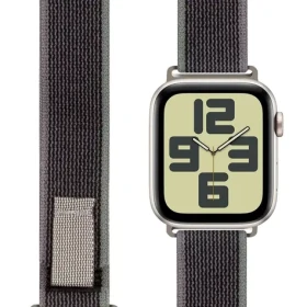 OBAL:ME Textilní Řemínek pro Apple Watch 42-49mm M-L Grey/Green (57983126807)