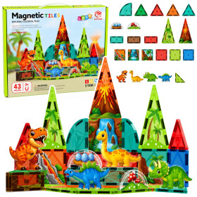 Mamido Magnetická stavebnice Dinosauři 43 dílků