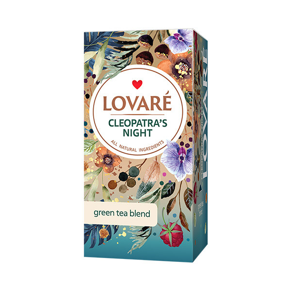 LOVARÉ Cleopatra’s Night, zelený čaj (24 sáčků)