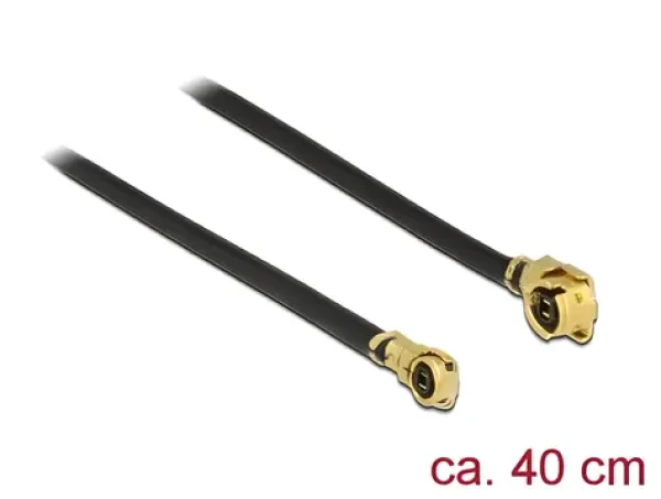 DeLock MHF (M) - MHF IV/HSC MXHP32 (M) 0,4 m černá / Anténní kabel / 50 Ohm / 1.13 / Úhlové konektory (89650)