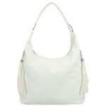 Módní dámská koženková kabelka na rameno Tiagos, bílá