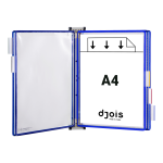 Djois nástěnný magnetický držák s rámečky, 5 rámečků s kapsami A4, rámečky modré, 1 set