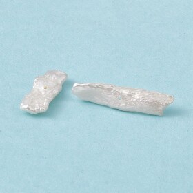 Přírodní barokní Keshi perla - bílá - 17-27 x 5-8 x 2-3 mm - 1 ks