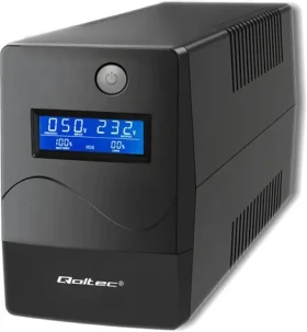 Qoltec 53978 Monolitový UPS černá / UPS / 650VA / 360W / LCD / 1x USB / 2x RJ45 (53978)