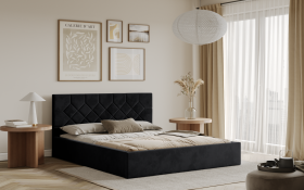 FRONTI Postel MARSALA 180x200 černá s úložným prostorem
