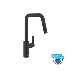 GROHE - QuickFix Start Elektronická dřezová baterie s výsuvnou sprškou, bateriové napájení, matná černá 1012432430