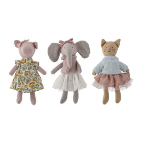 Bloomingville Dětská textilní hračka Doll Animal Friends - set 3 ks, multi barva