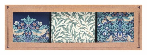 Plechovky čtvercové 3ks Arts Crafts - Strawberry Thief